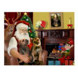 Santa - Two Border Terriers Post Card