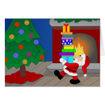 Santa Visits - spanish Greeting Cards
