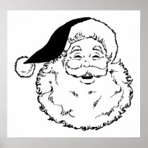 Santa with a big beard posters