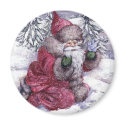 SANTA WITH BLUEBIRD magnets