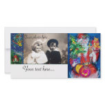 SANTA WITH CHRISTMAS TREE AND GIFTS photo cards