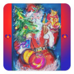 SANTA WITH CHRISTMAS TREE AND GIFTS stickers