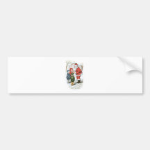 Santa with Christmas Wish List Bumper Stickers