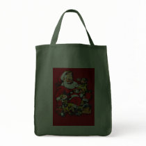 Santa With Elves Tote Bag