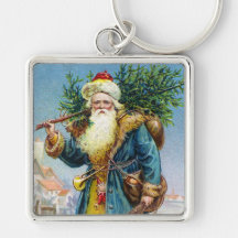 Santa with Fir Tree Key Chain
