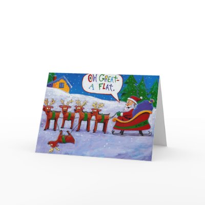 Santa with reindeer Card by elizdesigns