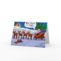 Santa with reindeer Card