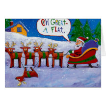 Santa with reindeer Card