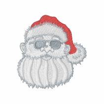 Santa with shades embroidered polo shirt