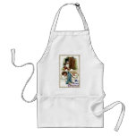 Santa with Toys for Sleeping Girls Vintage Xmas aprons