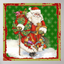 Santa with Toys Poster