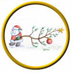 Santa With Tree Ornament photo sculptures
