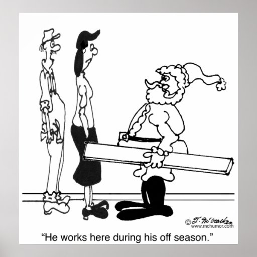 Santa Works As A Contractor During The Off Season Posters