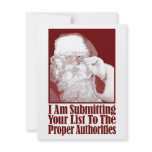 Santa, Your Christmas List, and The Authorities invitations