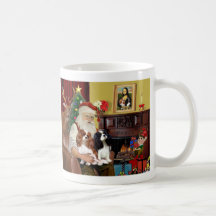 Santa's 2 Cavalier Kings Charles Coffee Mugs