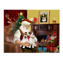 Santa's 2 Jack Russell's Postcards