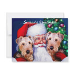 Santa's Airedale Terriers at Christmas invitations