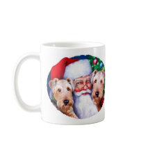 Santa's Airedale Terriers at Christmas Coffee Mug