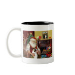 Santa's Akita (brown and white) Coffee Mug