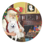 Santa's American Eskimo Dog stickers
