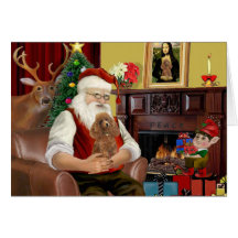 Santa's Apricot Toy /Min. Poodle Cards