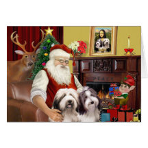 Santa's Bearded Collie Cards
