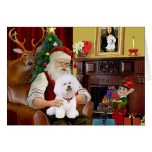 Santa's Bichon Frise (#1) Card