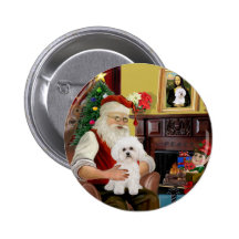 Santa's Bichon Frise #2 Pins