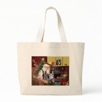 Santa's Cattle Dogs Tote Bags