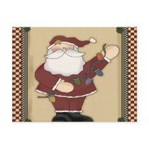 Santas Christmas Light Bulbs Postcard