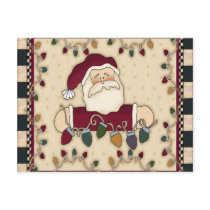 Santas Christmas Light Bulbs Postcard