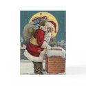 "Santa's Coming down the Chimney" Card