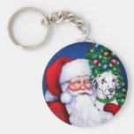 Santa's Dalmatian at Christmas Keychains
