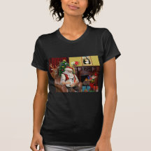 Santa's French Bulldog (fawn) Tshirts