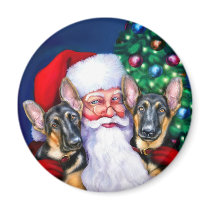 Santa's German Sheperd Dogs Fridge Magnet