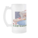 Santa's Greetings - Frosted Glass Stein Mugs