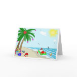 Santa's Hawaiian Christmas Greeting Card