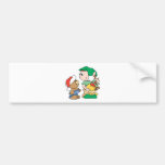 santas helper cute teddy bear design bumper stickers