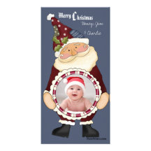 Santa's Hug - Photo Holiday Card Picture Card