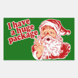 Santas Huge Package Rectangular Stickers