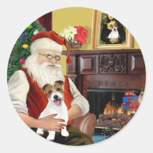 Santa's Jack Russell Terrier PUP Sticker