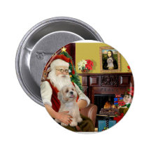 Santa's Lhasa Apso (R2) Pin