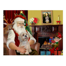 Santa's Lhasa Apso (R2) Post Card