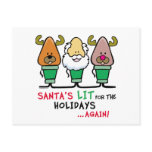 Santa's Lit for the Holidays postcards
