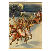 Santa's Midnight Ride Holiday Christmas Card