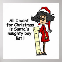 Santa's Naughty Boy List Posters