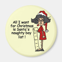 Santa's Naughty Boy List Refrigerator Magnet