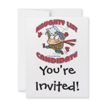 santas naughty list candidate cartoon invitations
