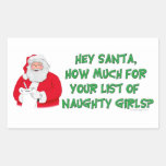 Santa's Naughty List Rectangle Sticker