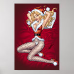 Santa's Sexy Blonde Wife in Satin Sheets by Al Rio posters
